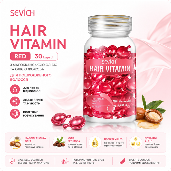 Капсули для волосся Sevich Hair Vitamin для інтенсивного догляду, червоні  000001_5 фото