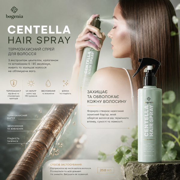 Термозахисний спрей для волосся Centella Hair Spray Bogenia 000048 фото