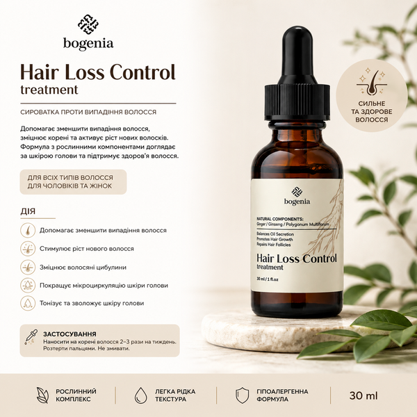 Лікувальна сироватка проти випадіння волосся 30 мл Hair Loss Control Treatment Bogenia 000056 фото